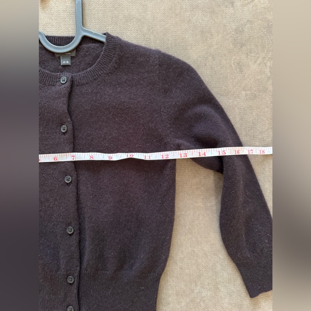 Crewcuts Girls' cashmere cardigan sweater XS (4/5) dark brown - Picture 4 of 5